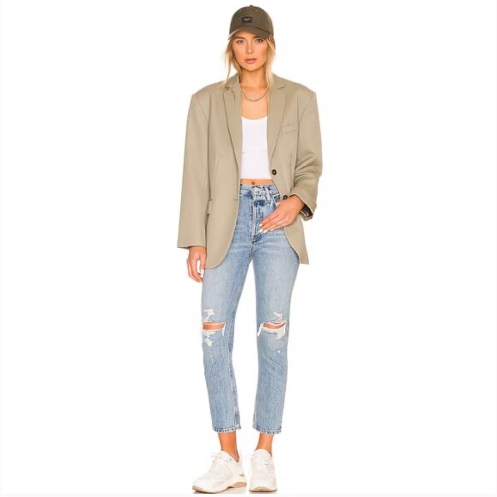 AGOLDE Riley High Rise Straight Crop Distressed Jeans - Picture 2 of 16